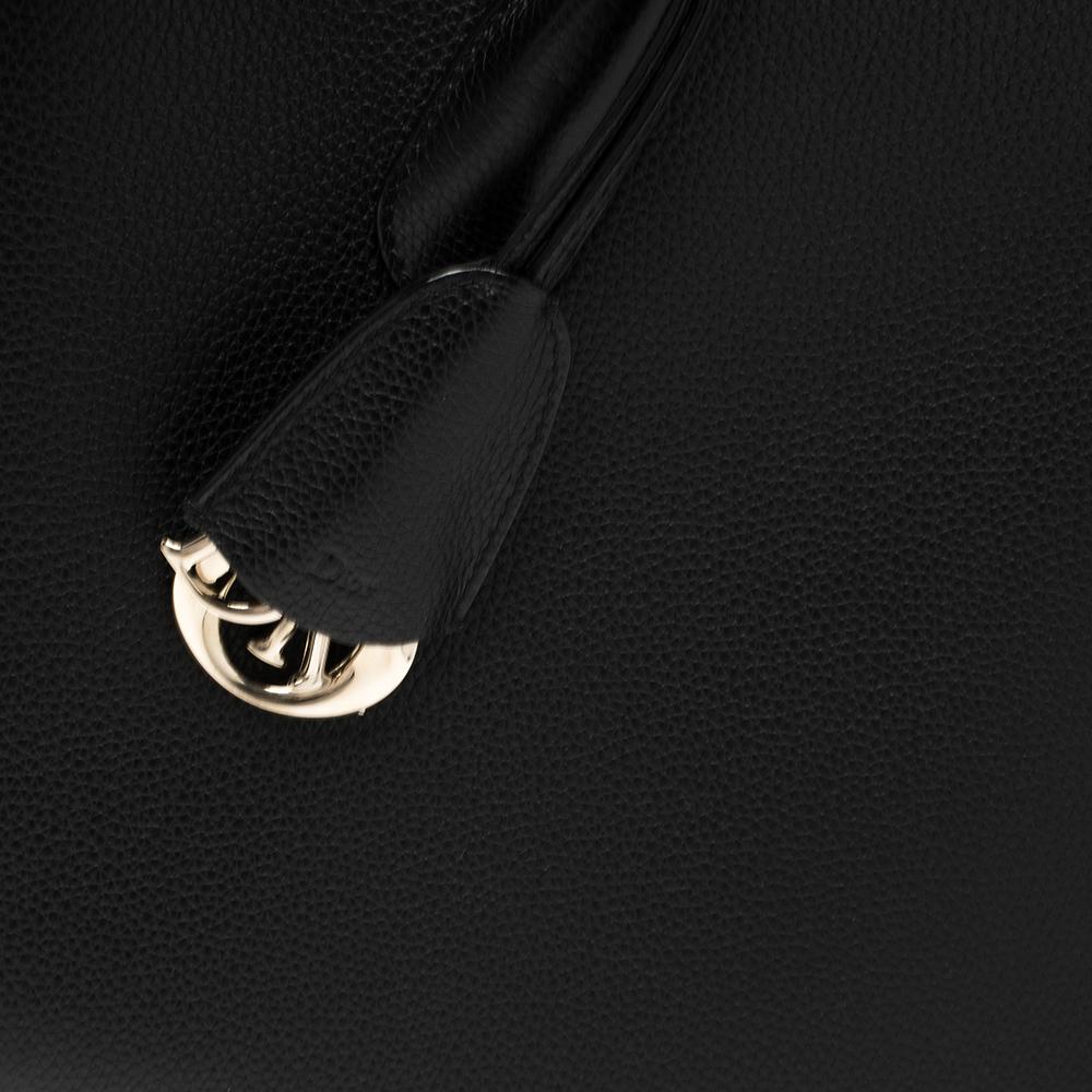 Dior Black Grained Leather Large Open Bar Tote 2