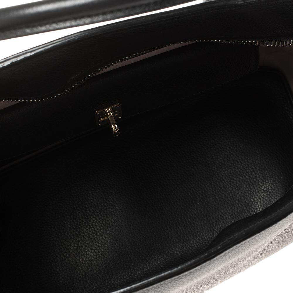 Dior Black Grained Leather Large Open Bar Tote 4