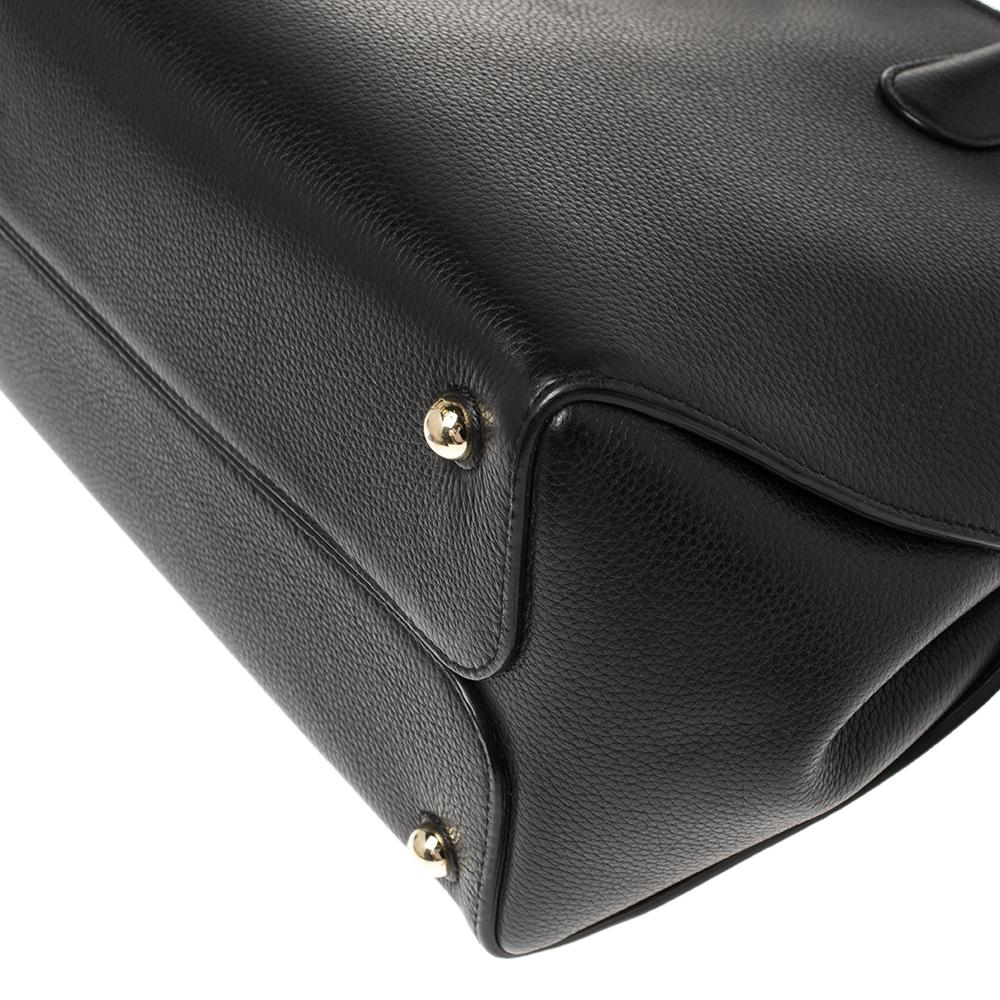 Dior Black Grained Leather Large Open Bar Tote 5