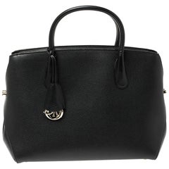 Dior Black Grained Leather Large Open Bar Tote