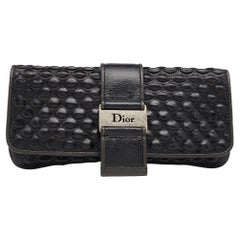 Dior Black/Grey Fish Scale Leather Clutch