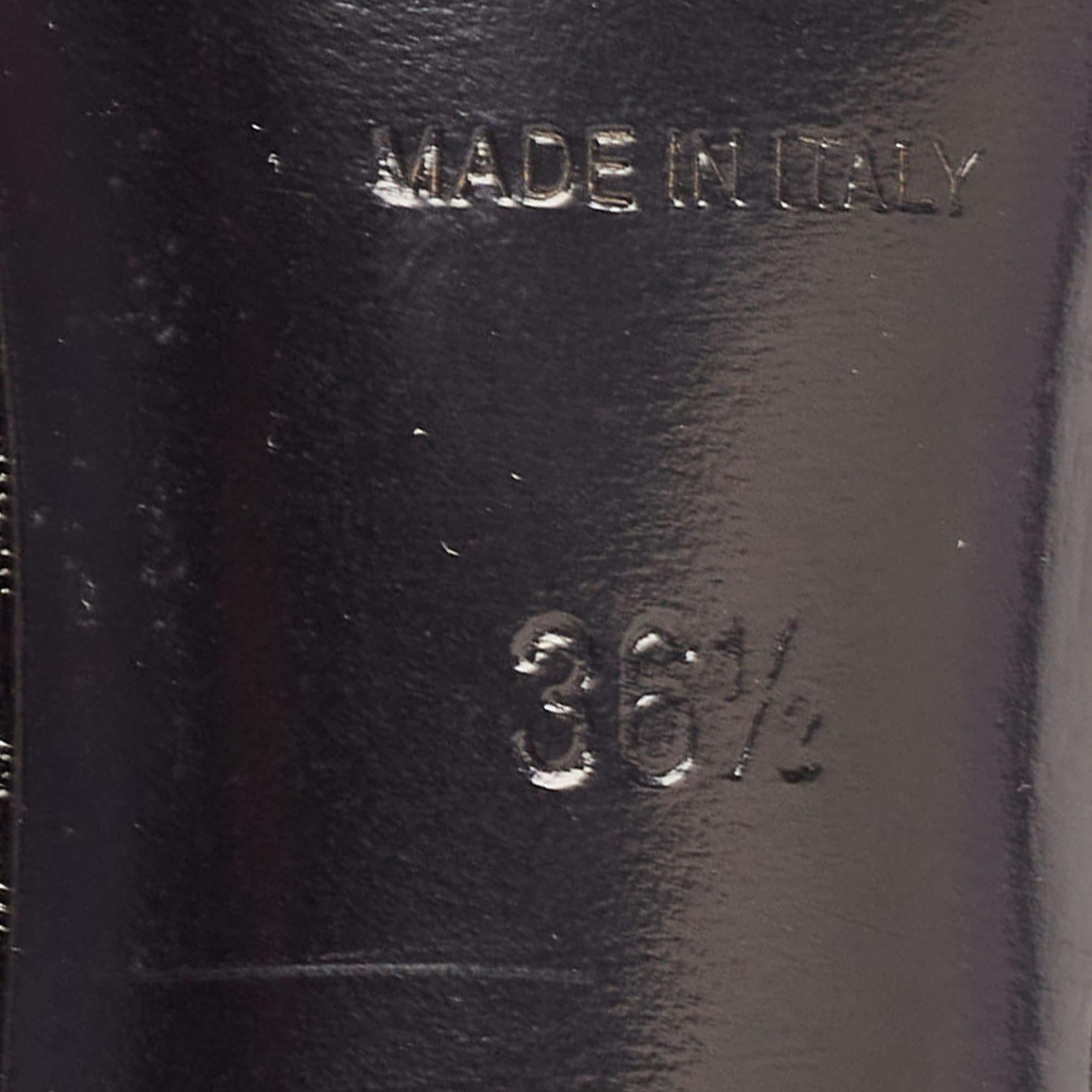 Dior Schwarze/graue Peep Toe Pumps aus Leder und Segeltuch Größe 36,5 im Angebot 2