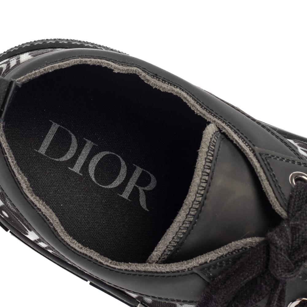 Dior Black/Grey Mesh And Rubber B23 Low Top Sneakers Size 43 In Good Condition In Dubai, Al Qouz 2