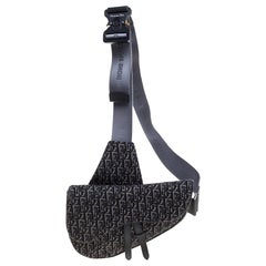 Dior Black/Grey Oblique Jacquard Saddle Bag