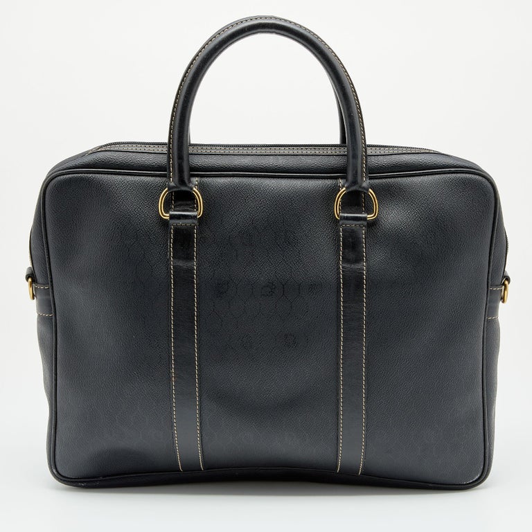 Dior Black Coated Canvas and Leather Vintage Briefcase at 1stDibs