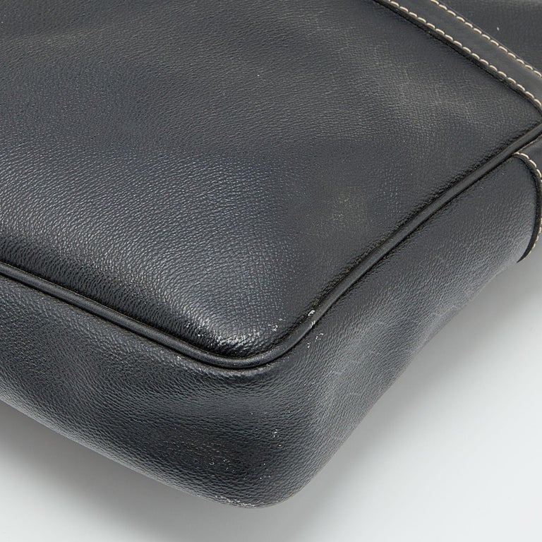 Dior Black Coated Canvas and Leather Vintage Briefcase at 1stDibs