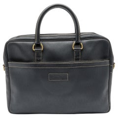 Dior Black Honeycomb Coated Canvas and Leather Vintage Briefcase