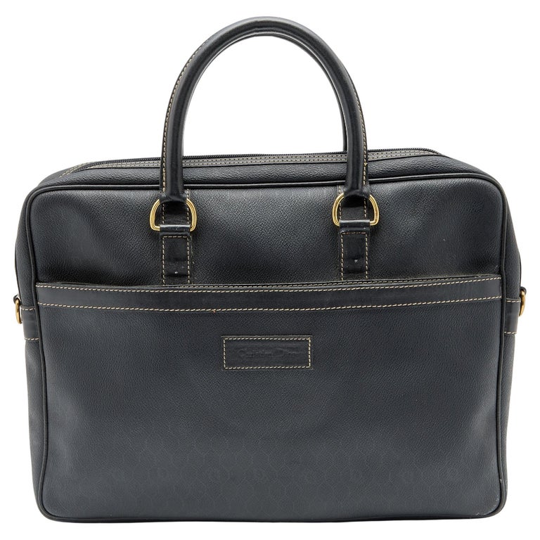 Dior Black Coated Canvas and Leather Vintage Briefcase at 1stDibs