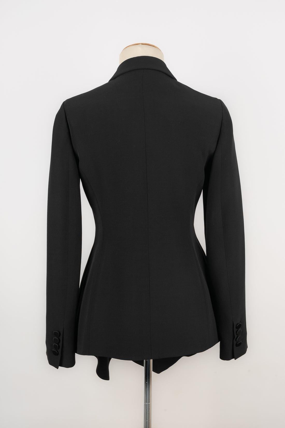 Dior Black Jacket with a Satin Lapel In Excellent Condition For Sale In SAINT-OUEN-SUR-SEINE, FR