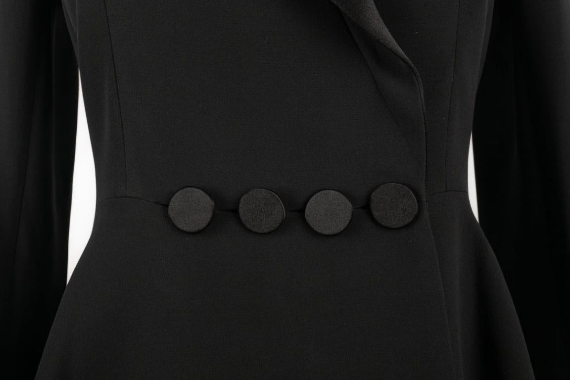 Dior Black Jacket with a Satin Lapel For Sale 1