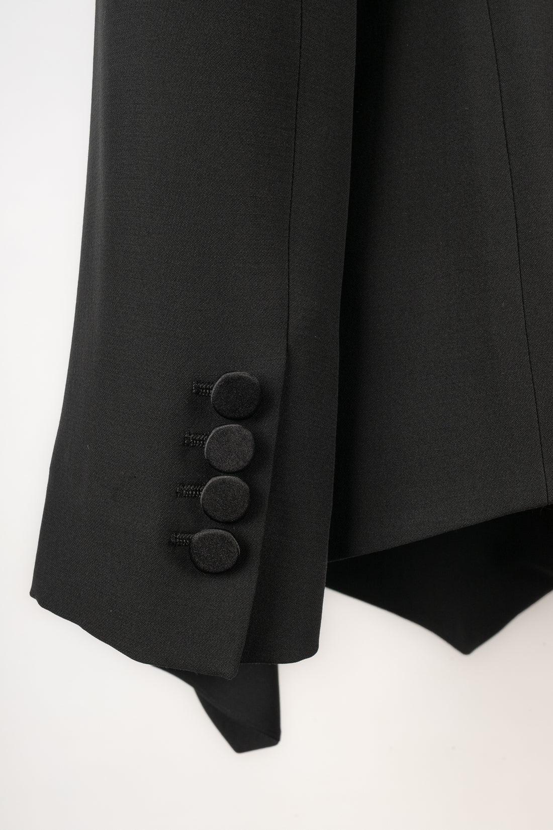 Dior Black Jacket with a Satin Lapel For Sale 3