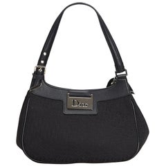 Dior Black Jacquard Fabric Oblique Shoulder Bag France