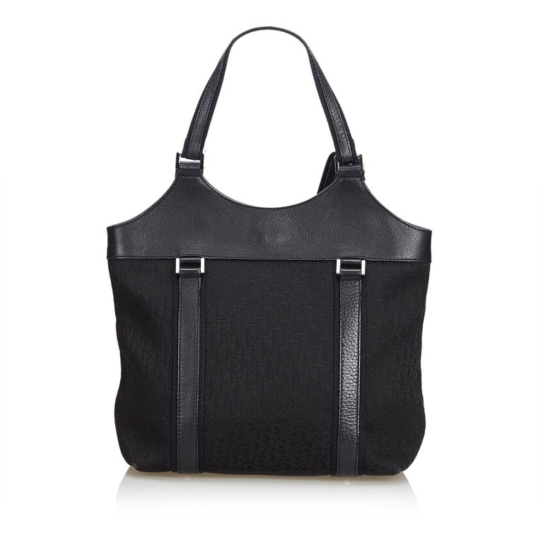 Dior Black Jacquard Fabric Oblique Tote Bag France w/ Dust