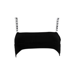 Dior Black J'adior Embroidered Logo Bralette Top Size XS