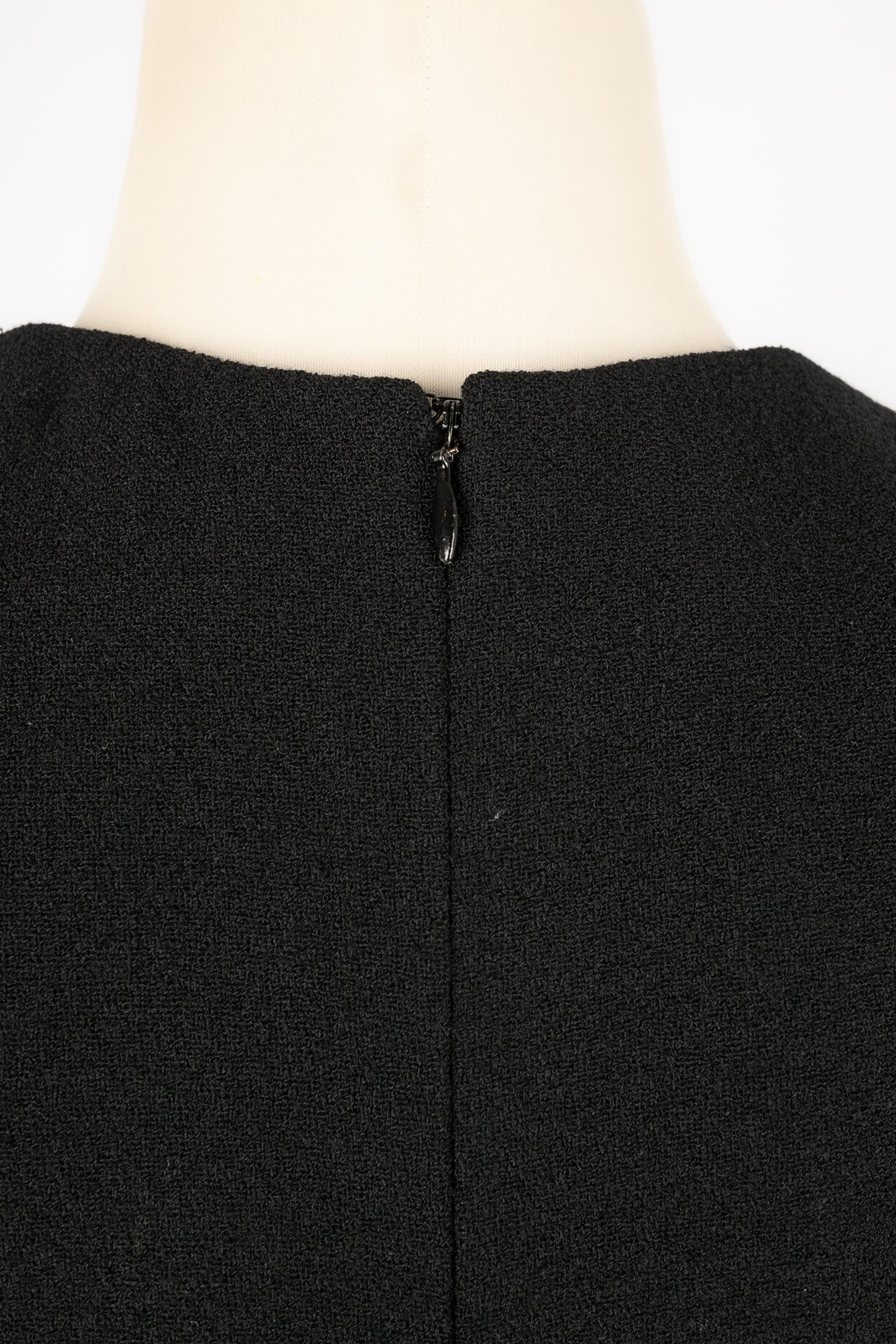 Schwarzer Jumpsuit von Dior mit winzigen schwarzen Samtknöpfen im Angebot 3