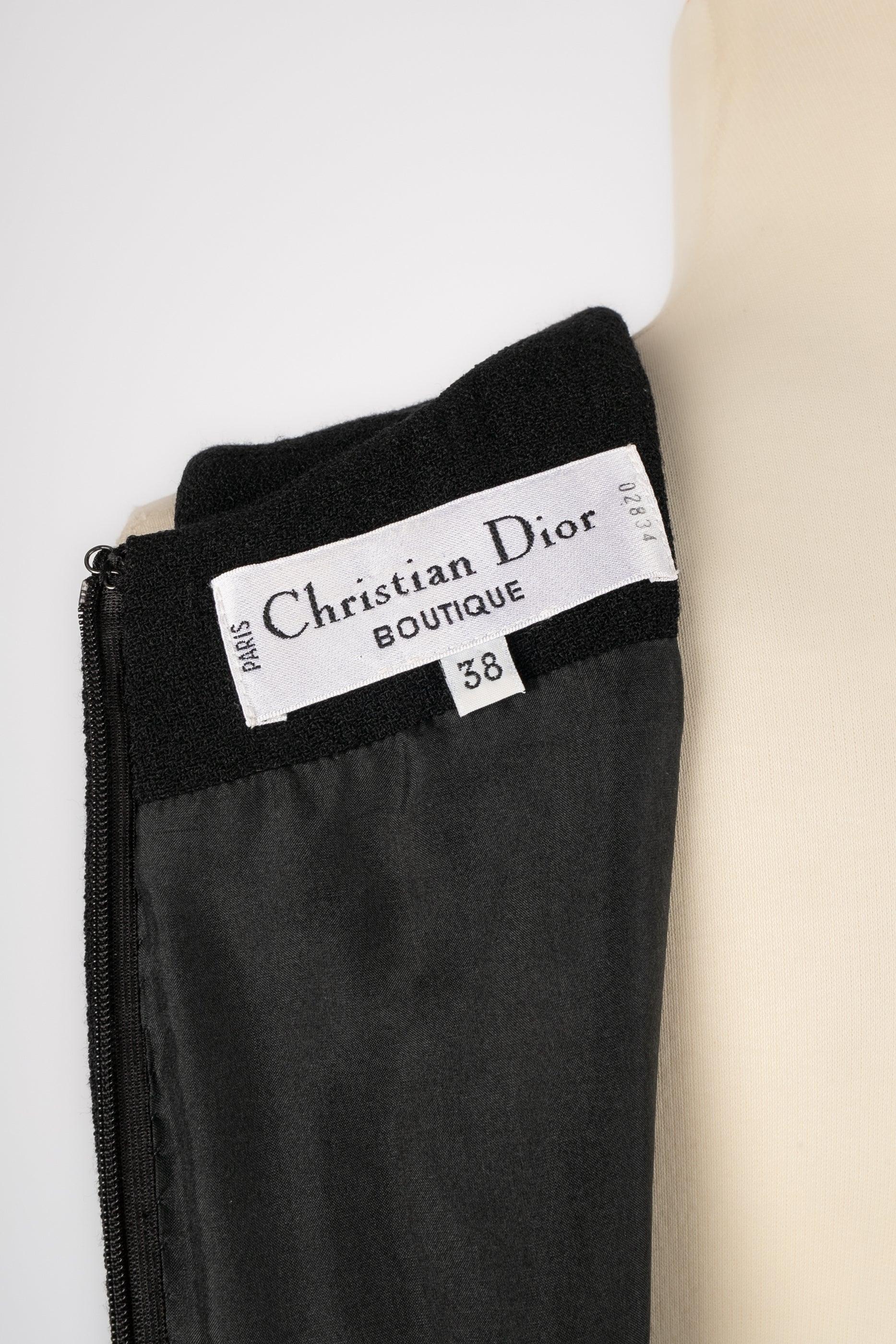 Schwarzer Jumpsuit von Dior mit winzigen schwarzen Samtknöpfen im Angebot 4