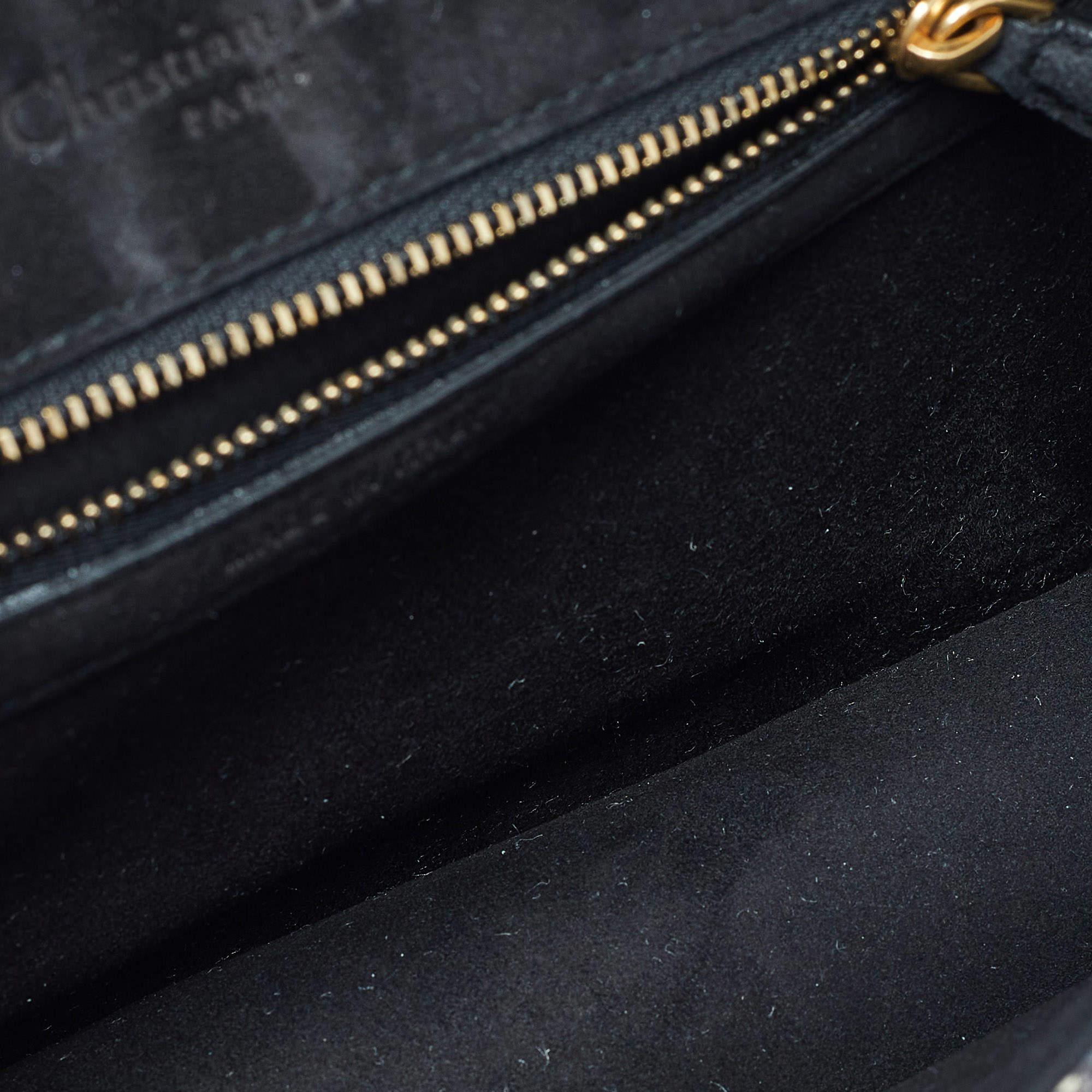 Dior Black Karung Leather Small Studded Diorama Shoulder Bag 9