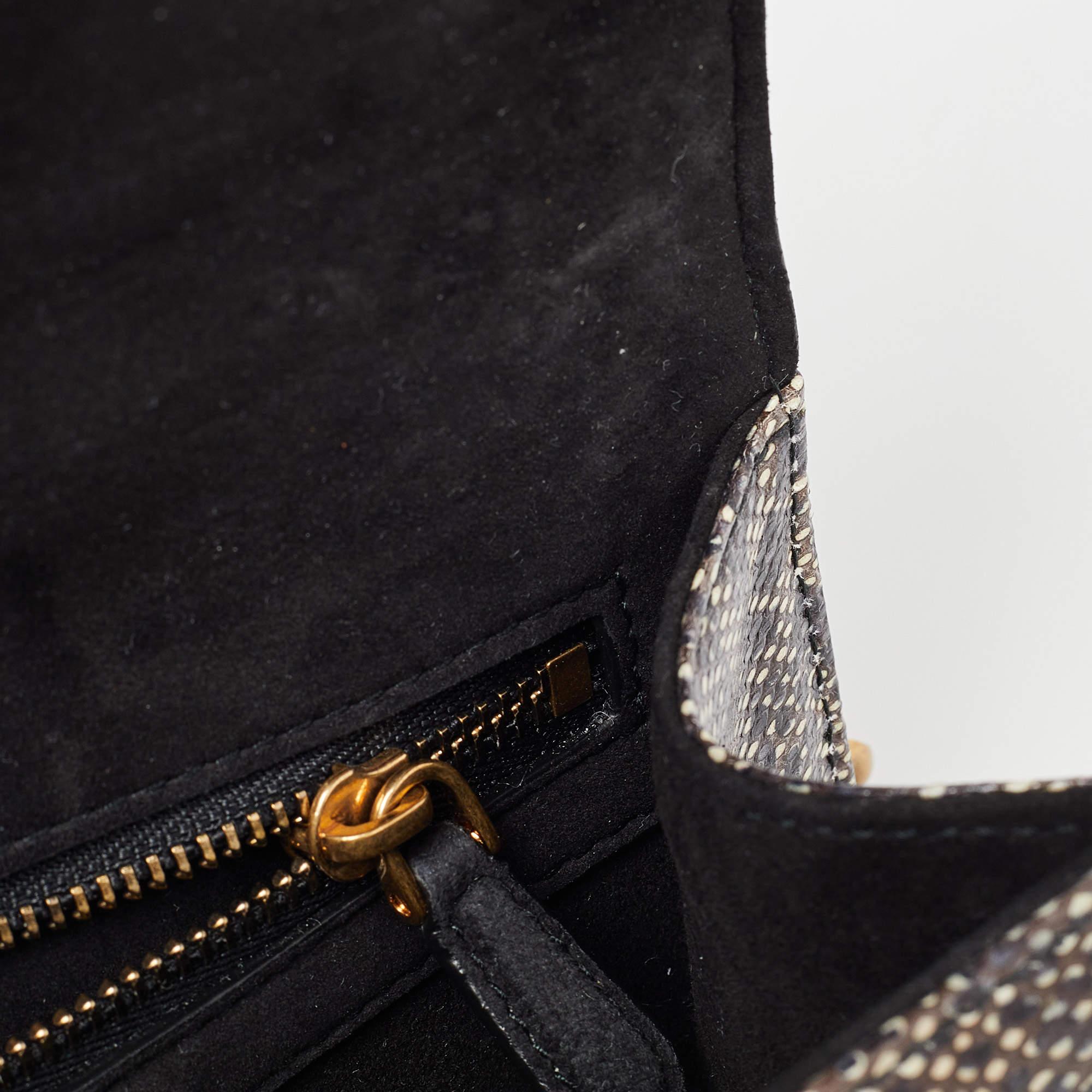 Dior Black Karung Leather Small Studded Diorama Shoulder Bag In Excellent Condition In Dubai, Al Qouz 2