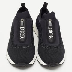 Dior Schwarze Slip On Turnschuhe aus Strickstoff und Neopren B25 Größe 45