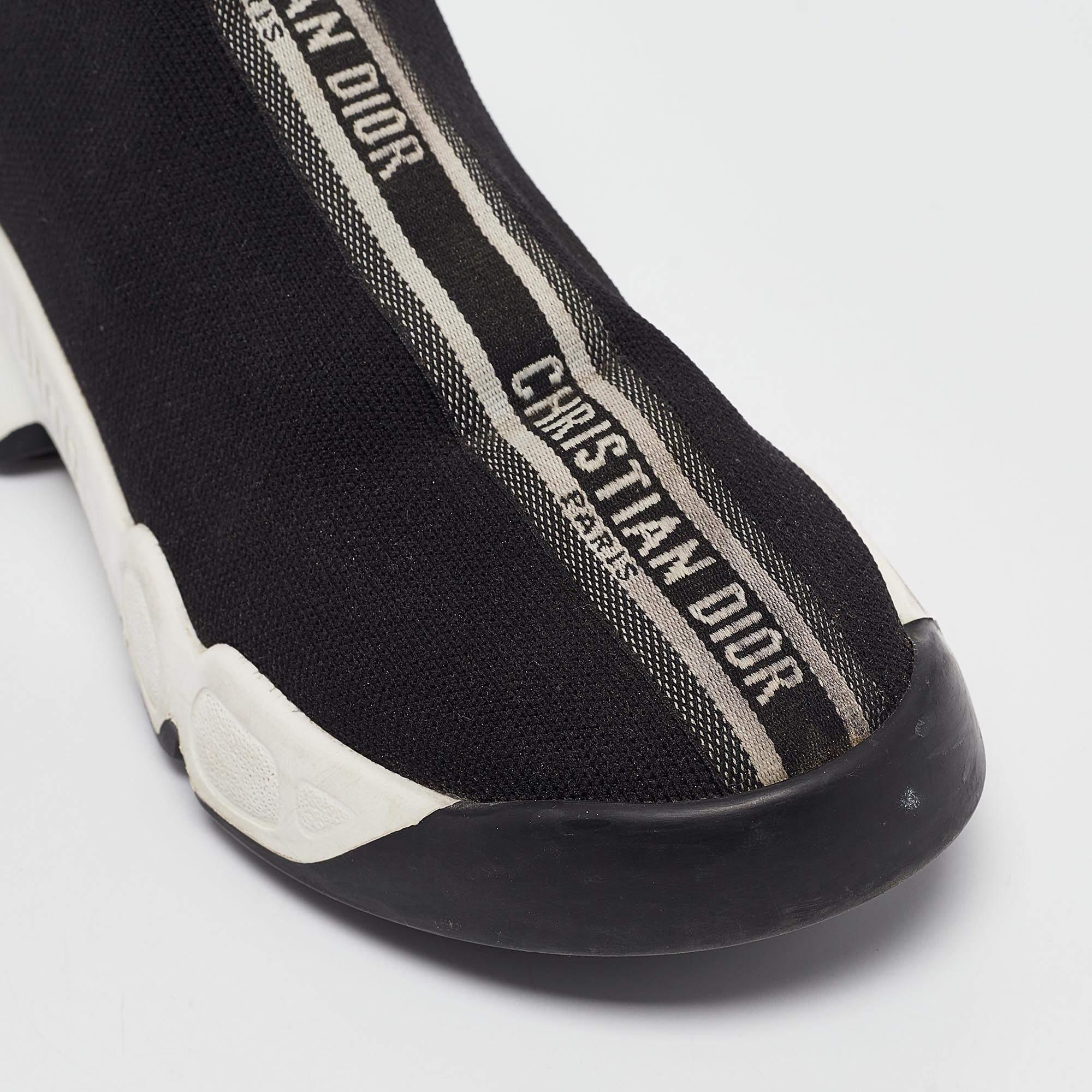 Dior - Scarpe da ginnastica alte in maglia nera Fabrice - misura 35,5 2