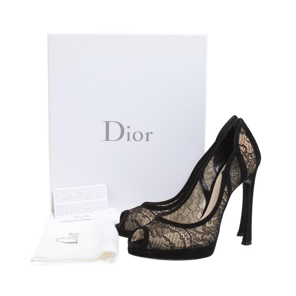 Dior Size 39 Black Peep Toe Stilleto Platforms by Dior main image 0