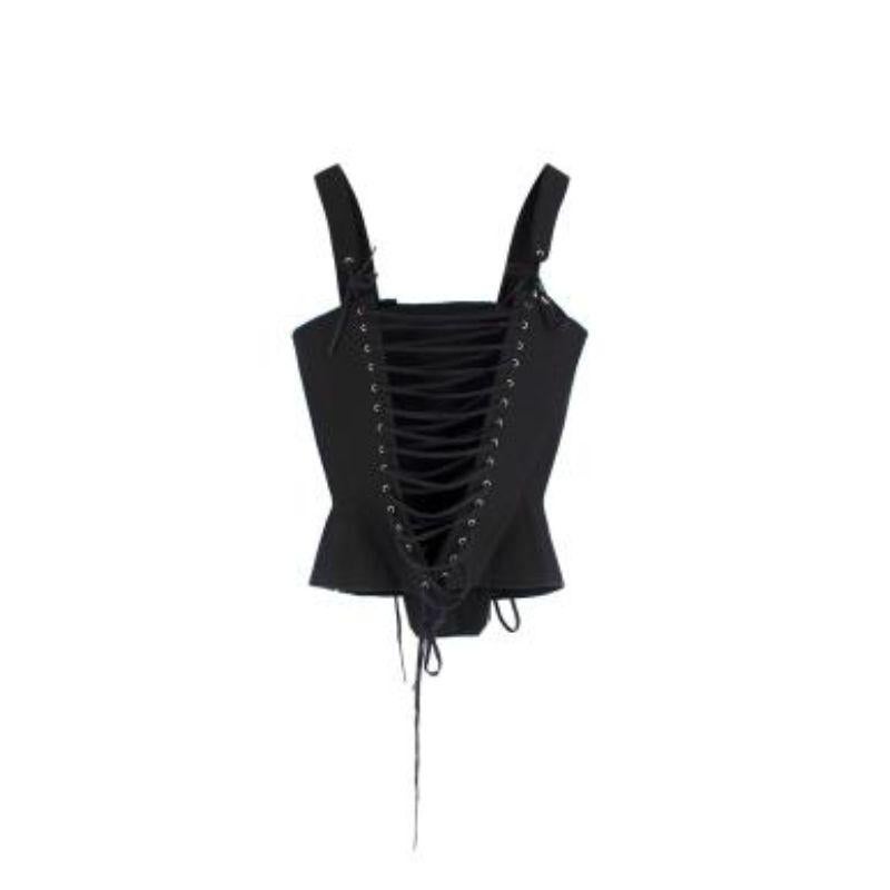 Dior Black Lace-up Silk & Wool Corset In Excellent Condition For Sale In London, GB