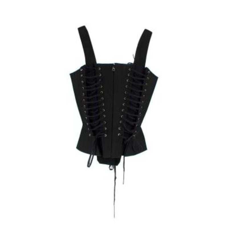 Dior Black Lace-up Silk & Wool Corset For Sale 2