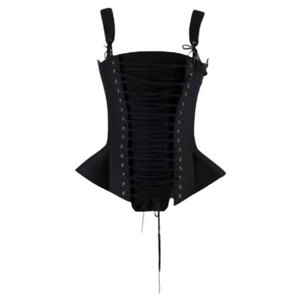 Dior Black Lace-up Silk & Wool Corset For Sale