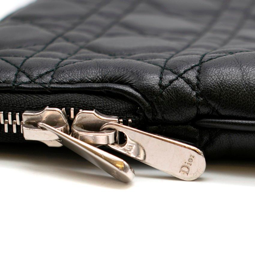 Dior Black Lady Dior Cannage Tech Pouch 20cm In Excellent Condition For Sale In London, GB