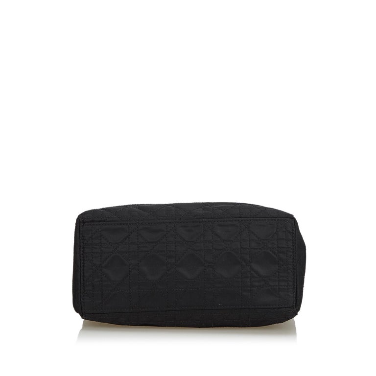 Dior Black Lady Dior Nylon Cannage Handbag For Sale at 1stDibs