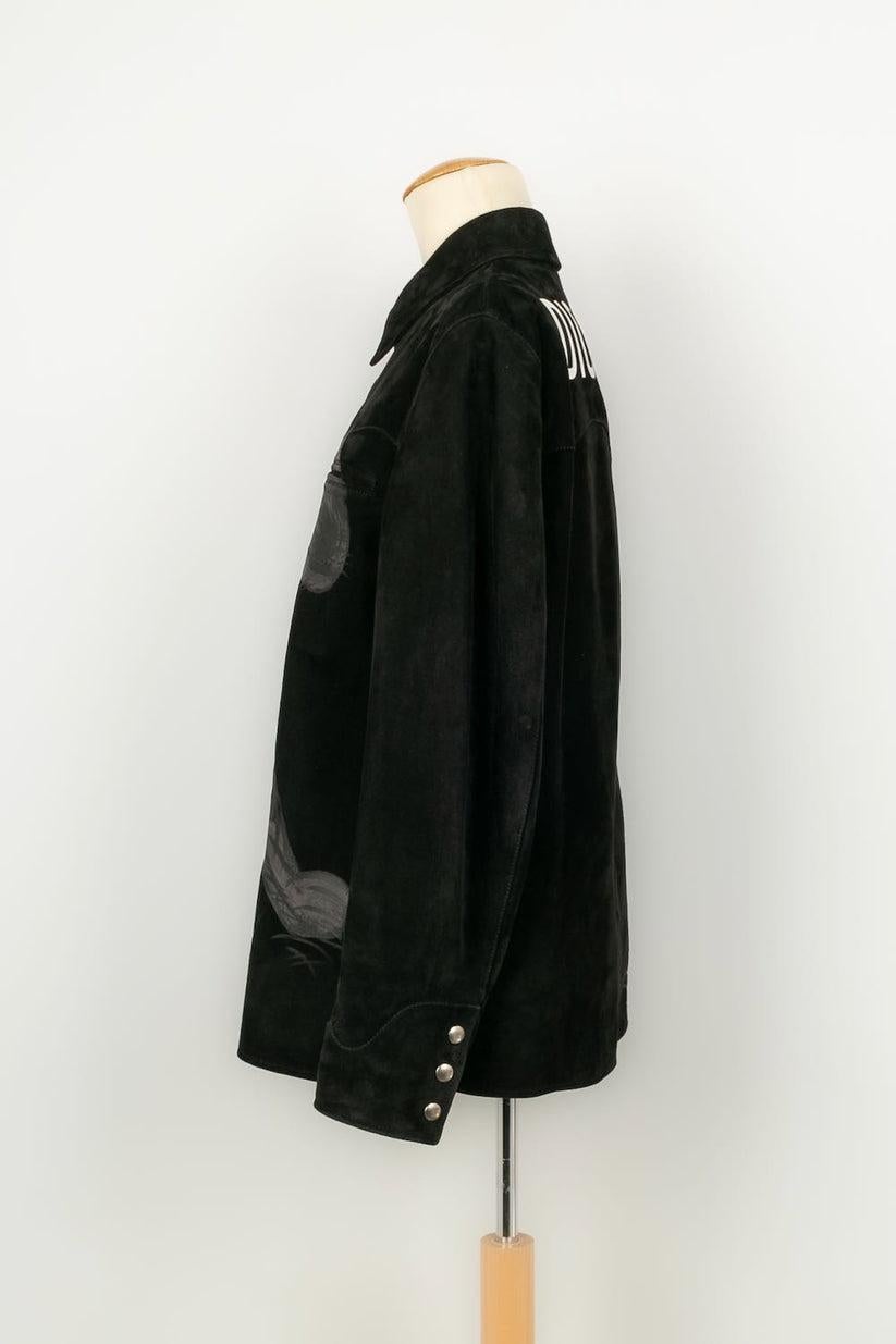 Noir Dior - Veste de croisière en cuir d'agneau noir en vente