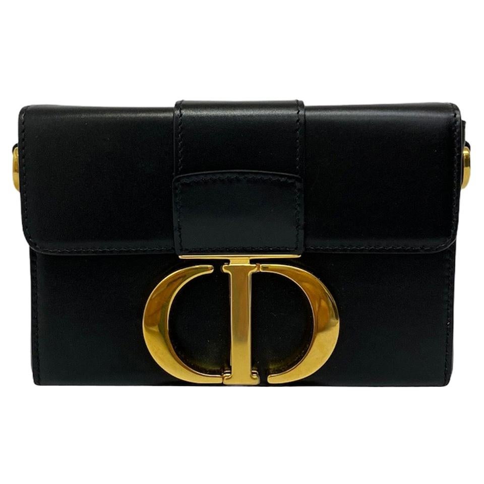 Dior Black Leather 30 Montaigne Bag For Sale at 1stDibs