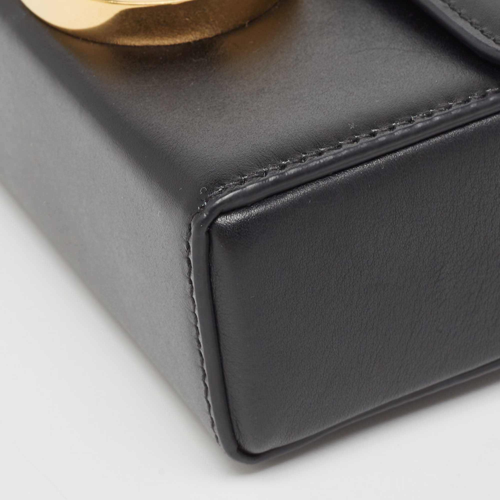 Dior Schwarzes Leder 30 Montaigne Box Bag im Angebot 10