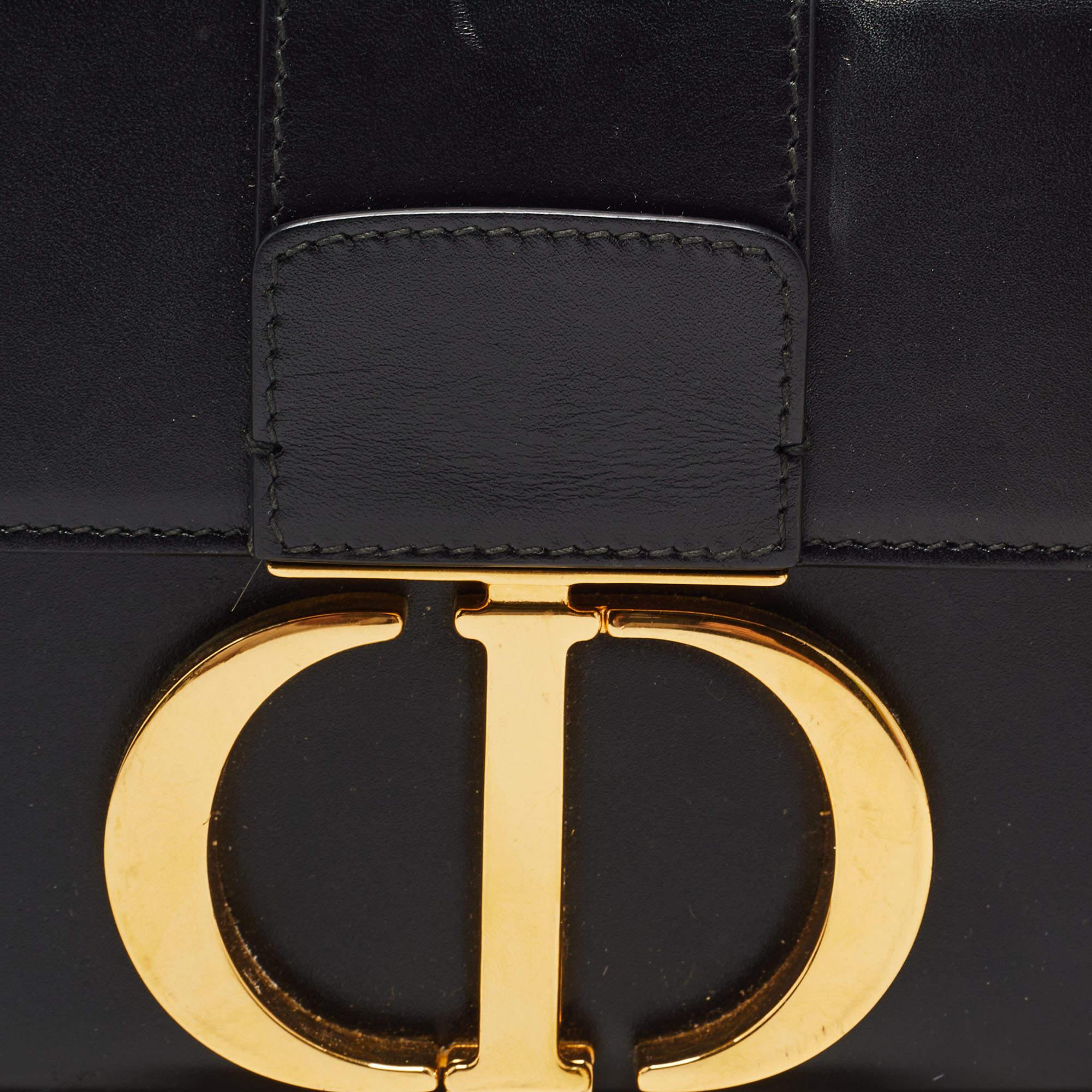 Dior Black Leather 30 Montaigne Box Bag 11