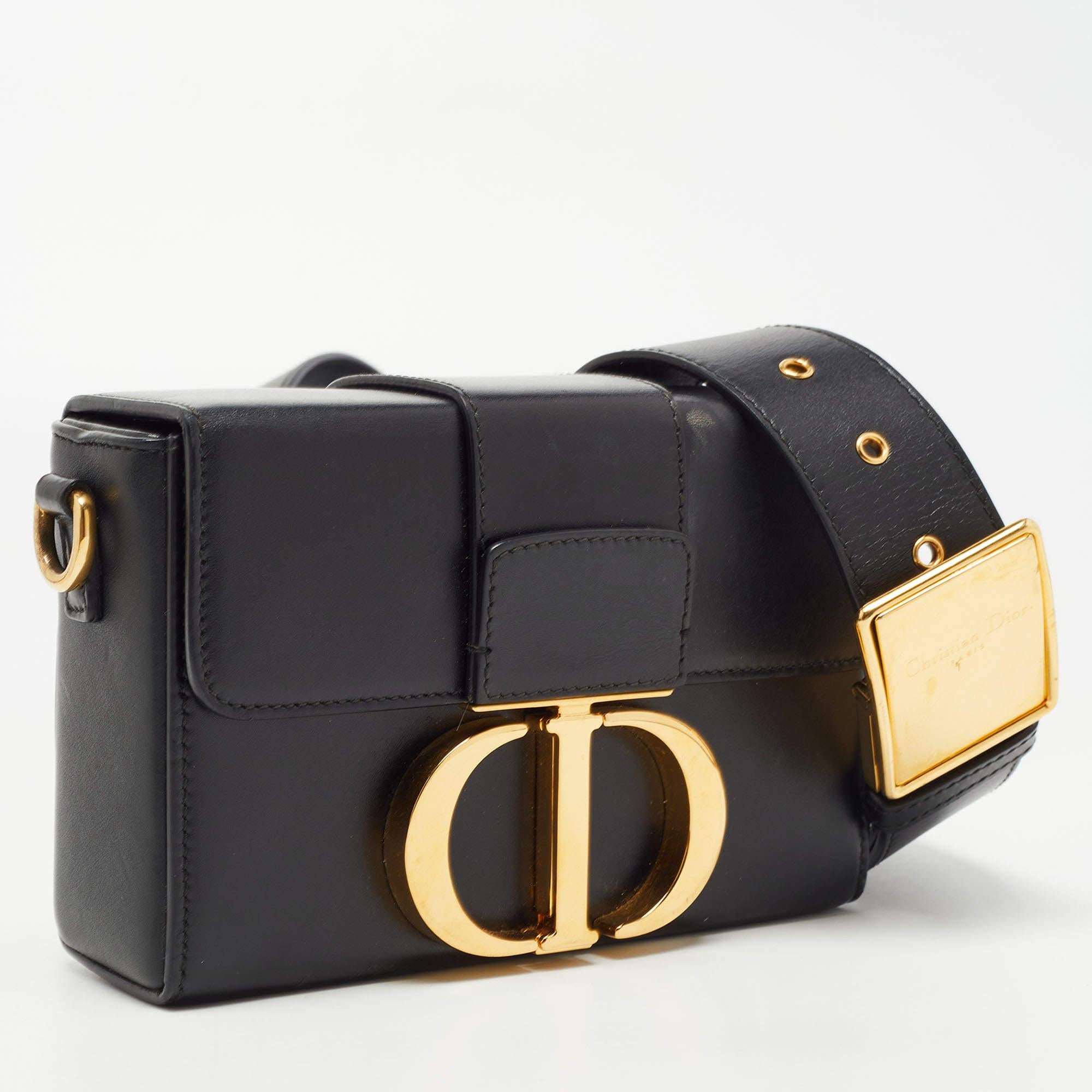 Women's Dior Black Leather 30 Montaigne Box Bag
