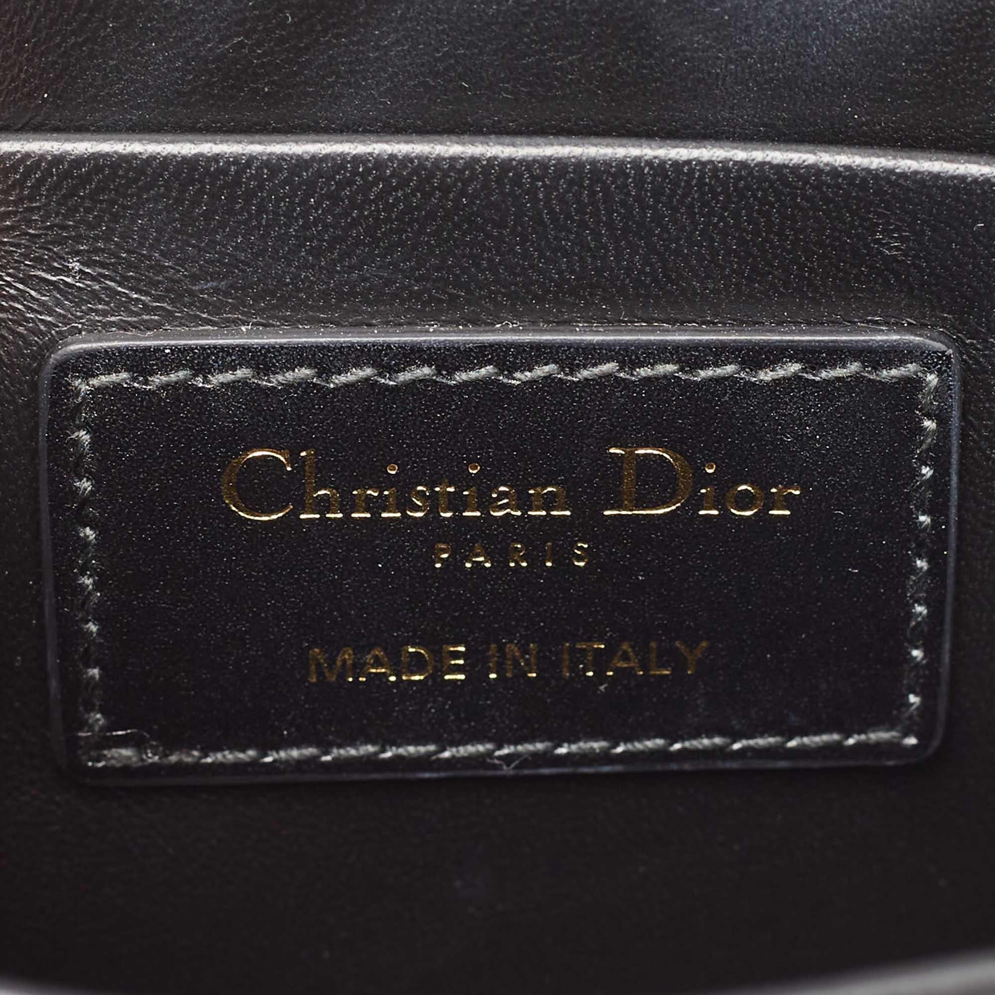 Women's Dior Black Leather 30 Montaigne Box Bag For Sale