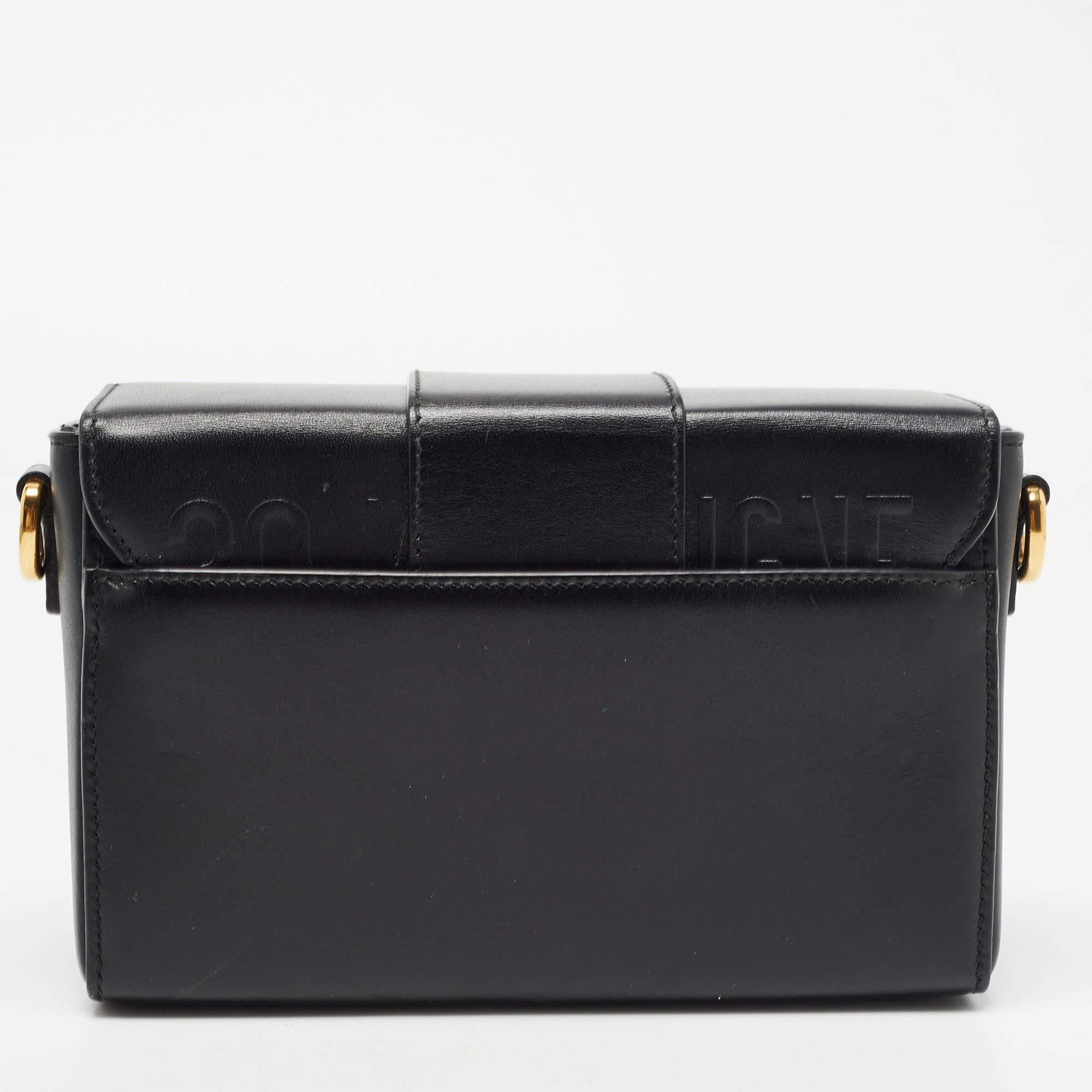 Dior Black Leather 30 Montaigne Box Bag 1