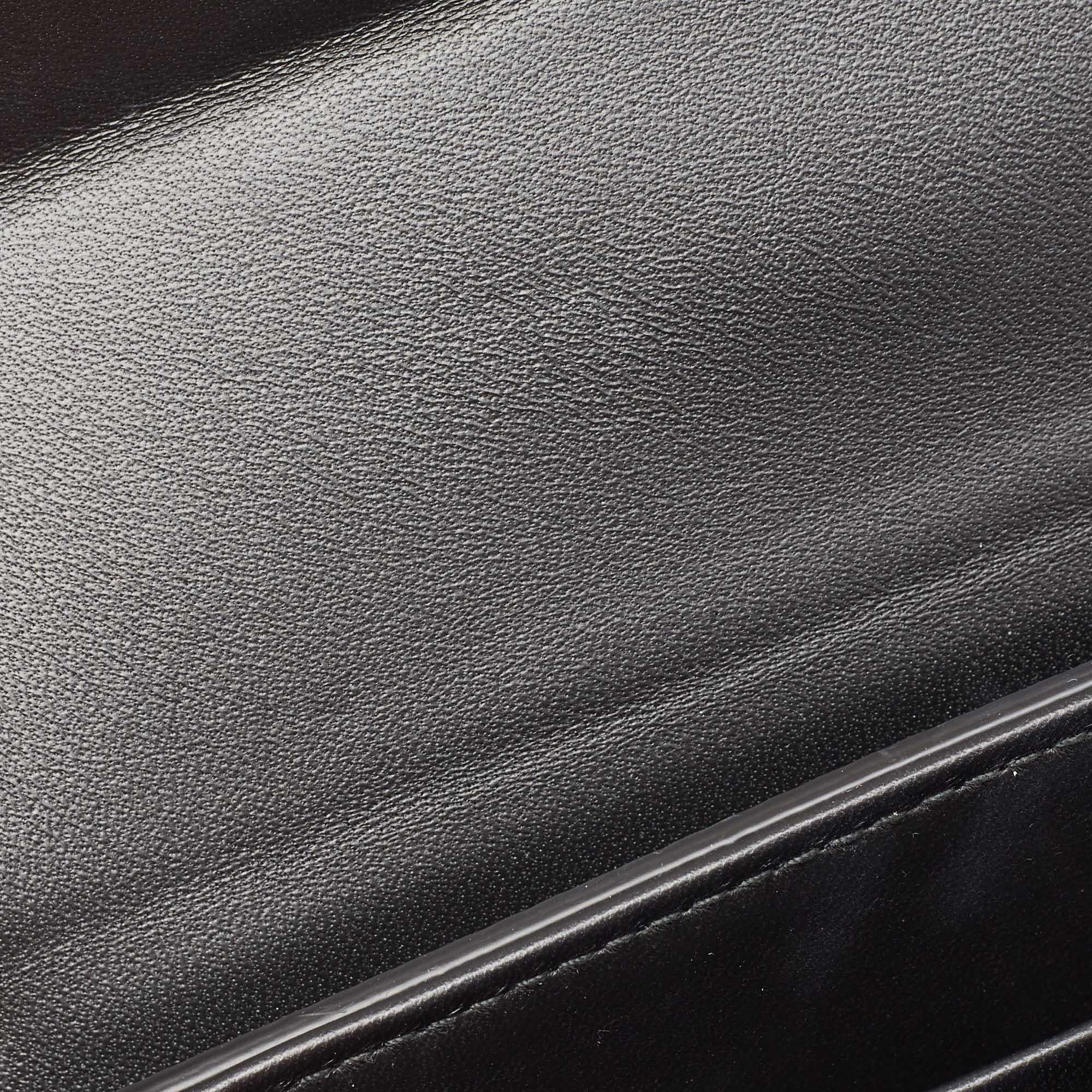 Dior Schwarzes Leder 30 Montaigne Box Bag im Angebot 1