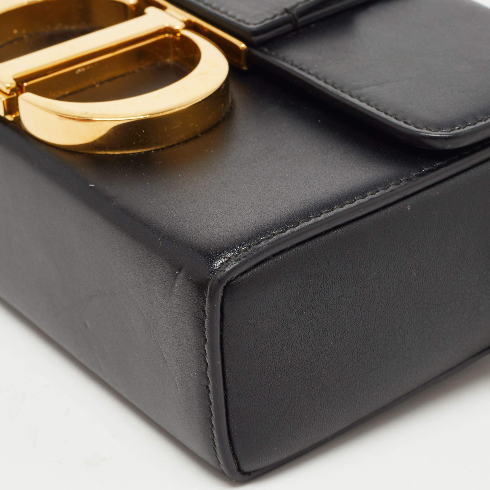 Dior Black Leather 30 Montaigne Box Bag 4