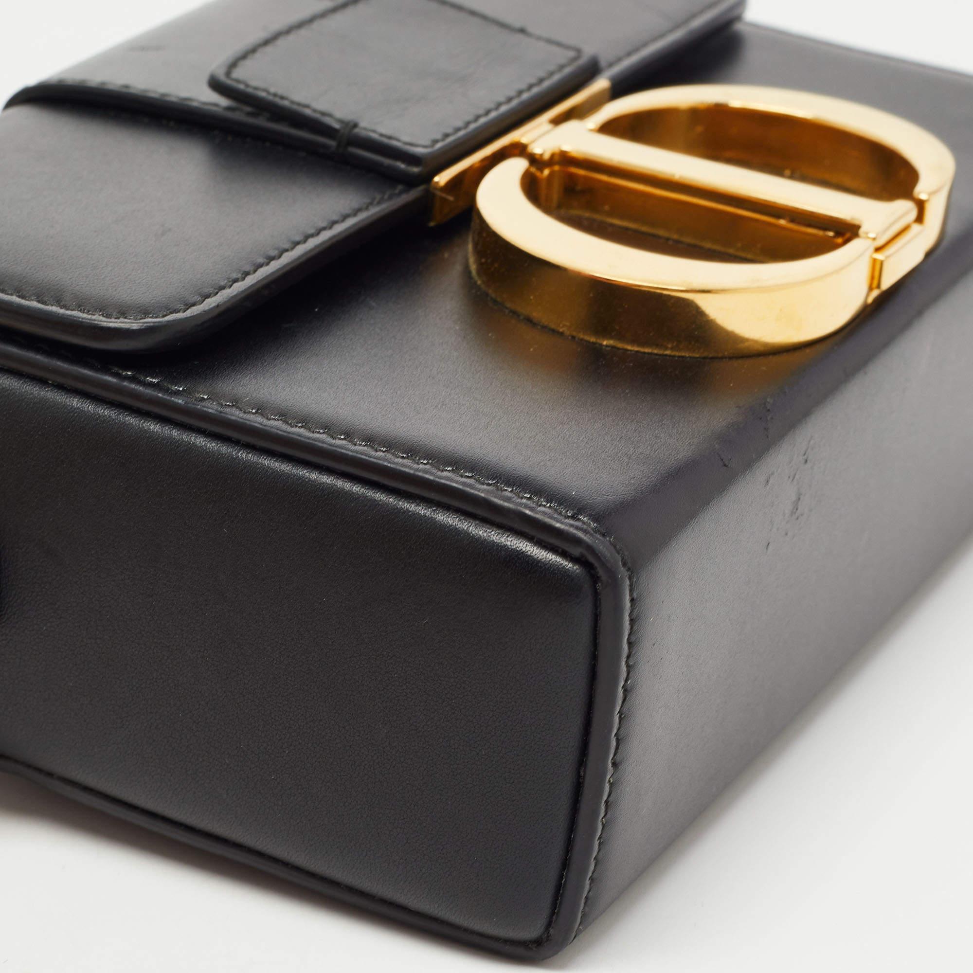Dior Black Leather 30 Montaigne Box Bag 5
