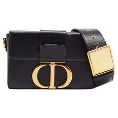 Dior Black Leather 30 Montaigne Box Bag