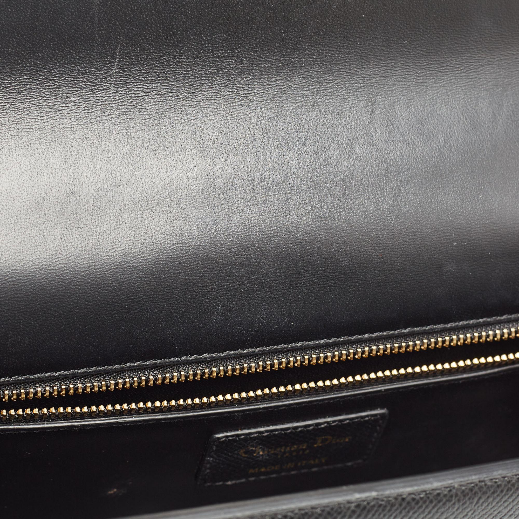 Dior Black Leather 30 Montaigne Flap Bag 10