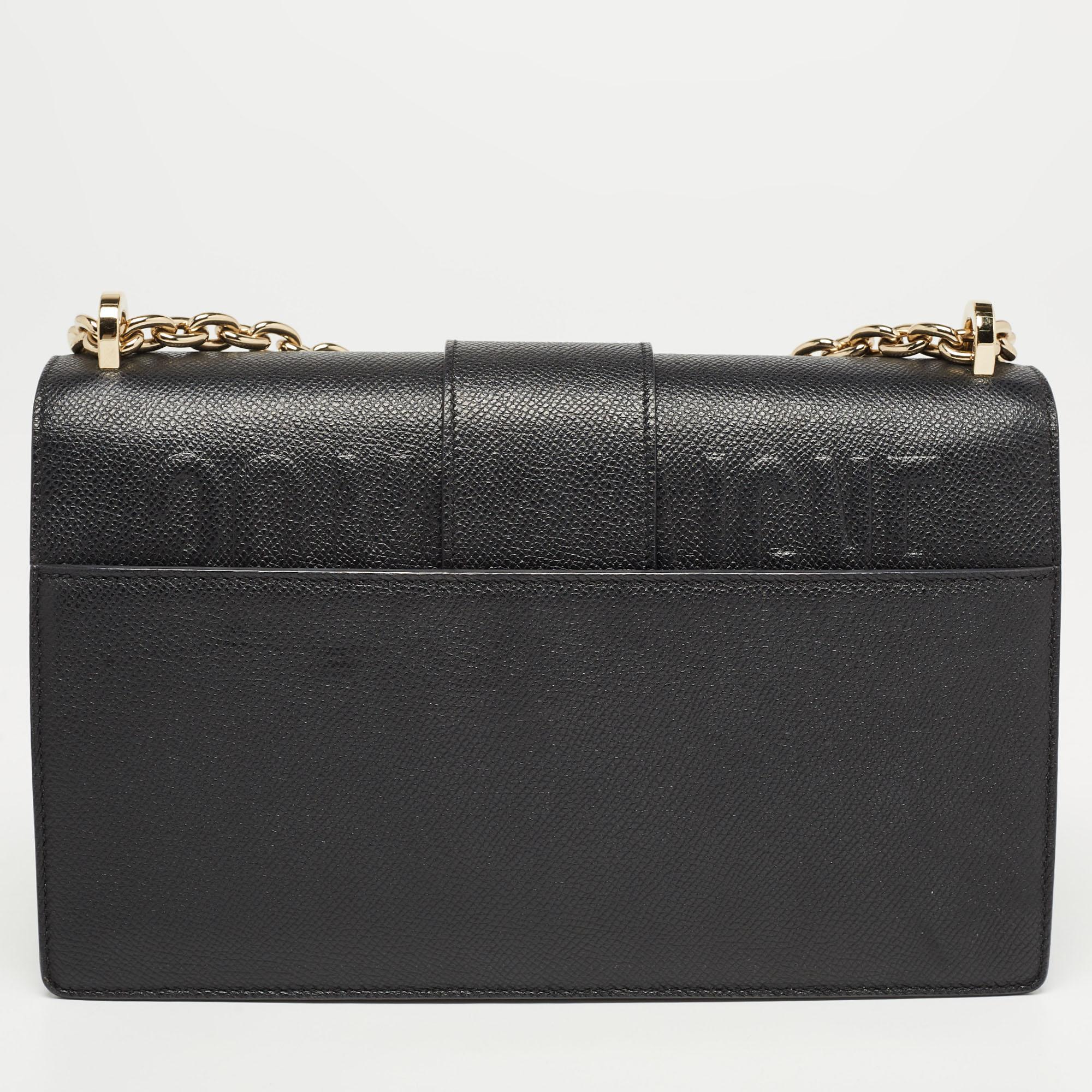 Women's Dior Black Leather 30 Montaigne Flap Bag