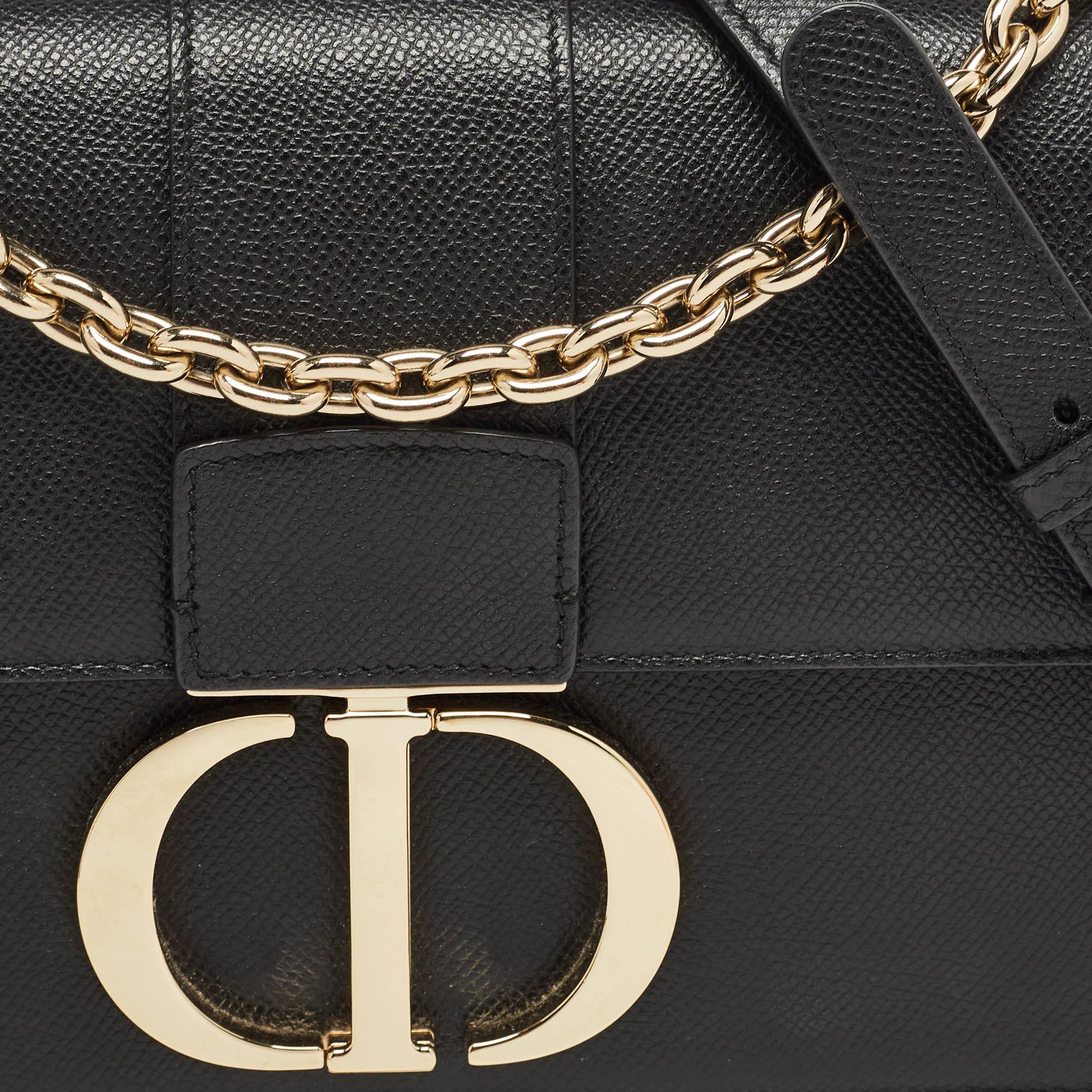 Dior Black Leather 30 Montaigne Flap Bag 3