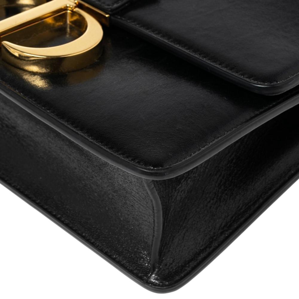 Dior Black Leather 30 Montaigne Shoulder Bag 5
