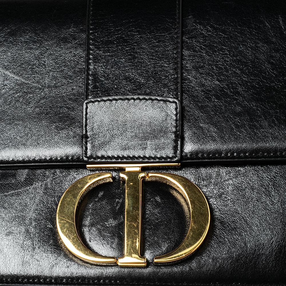 Dior Black Leather 30 Montaigne Shoulder Bag 4