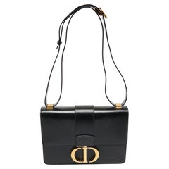 Dior Black Leather 30 Montaigne Shoulder Bag