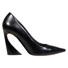 Dior Black Leather Abstract Heel Pumps Size IT 39
