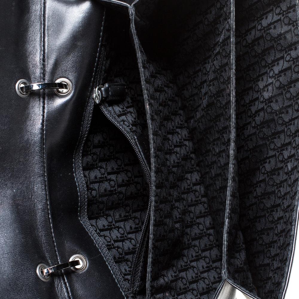 Dior Black Leather Admit It Top Handle Bag 6