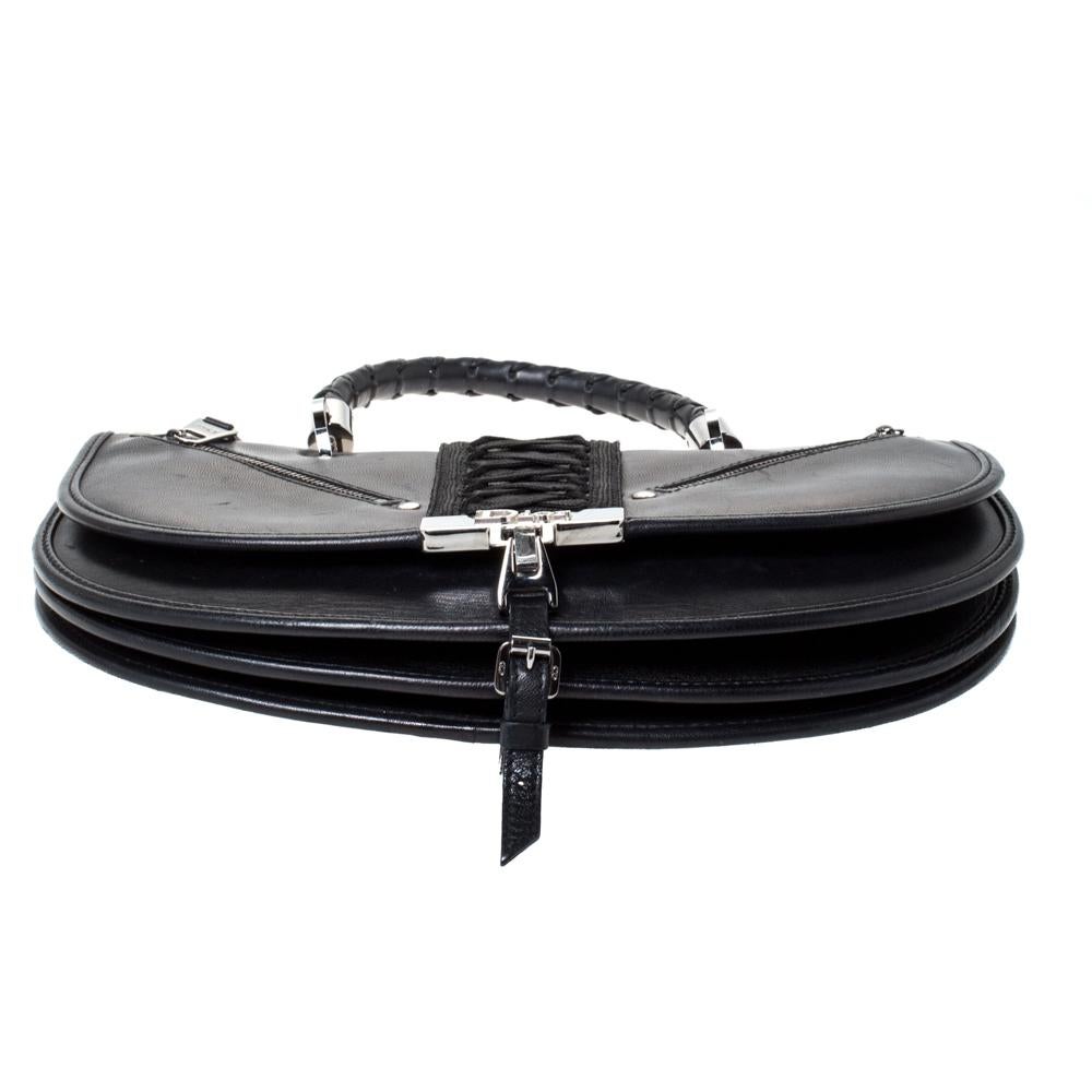 Dior Black Leather Admit It Top Handle Bag 5